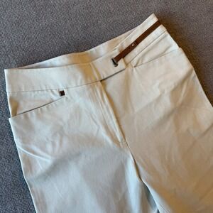 Vintage Lauren Ralph Lauren Khaki‎ Pants Chinos Leather Trim Women's Size 12